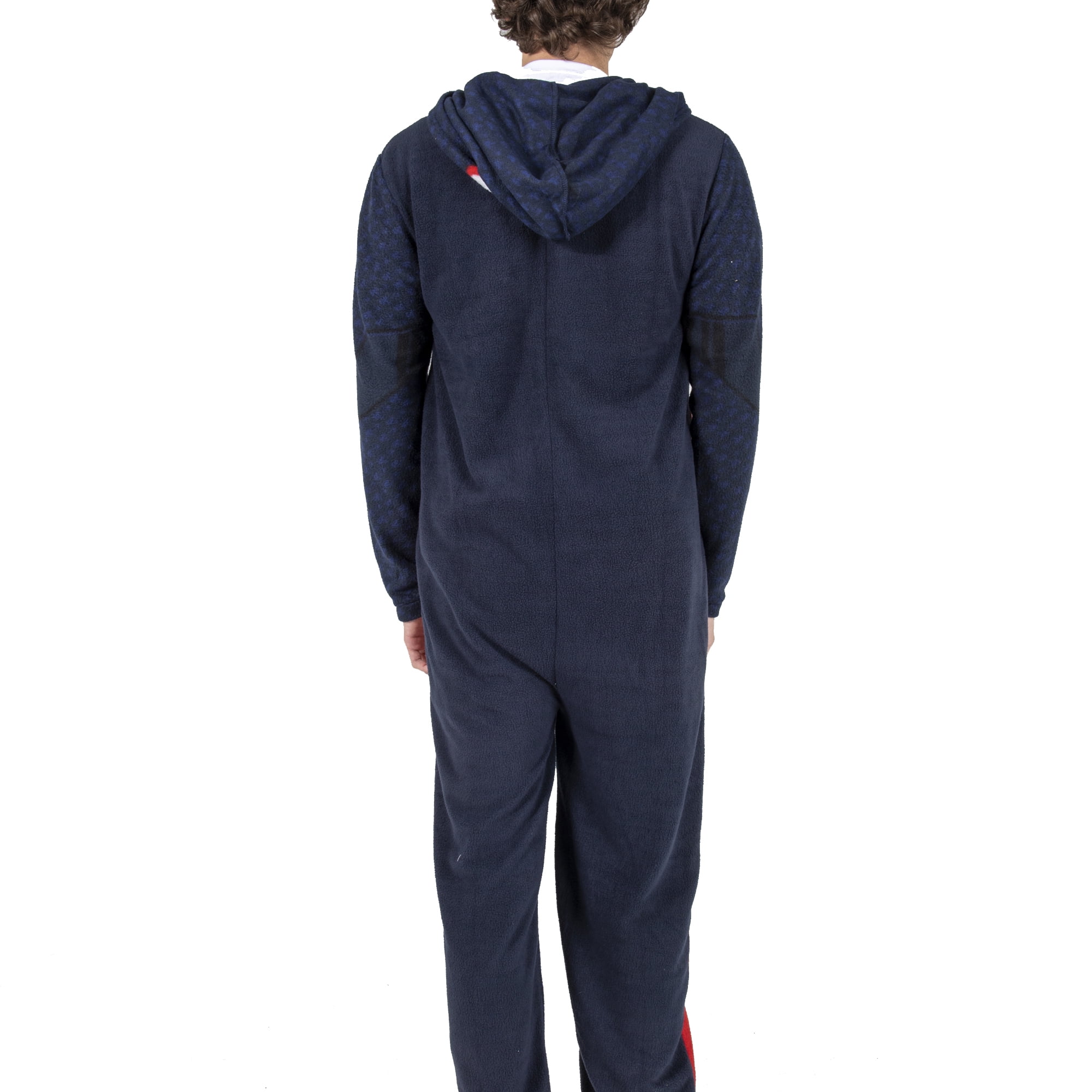 Spider-Man Miles Morales Men's Hooded Union Suit With Leg Hem-Large