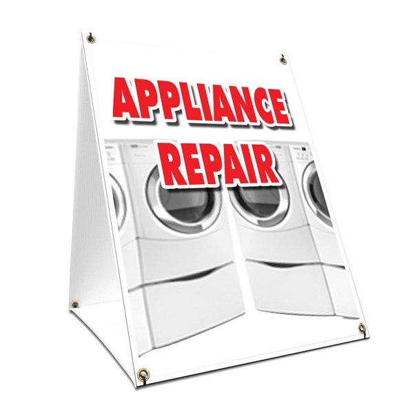 A-frame Sidewalk Appliance Repair Sign With Graphics On Each Side | 18" X 24" Print Size
