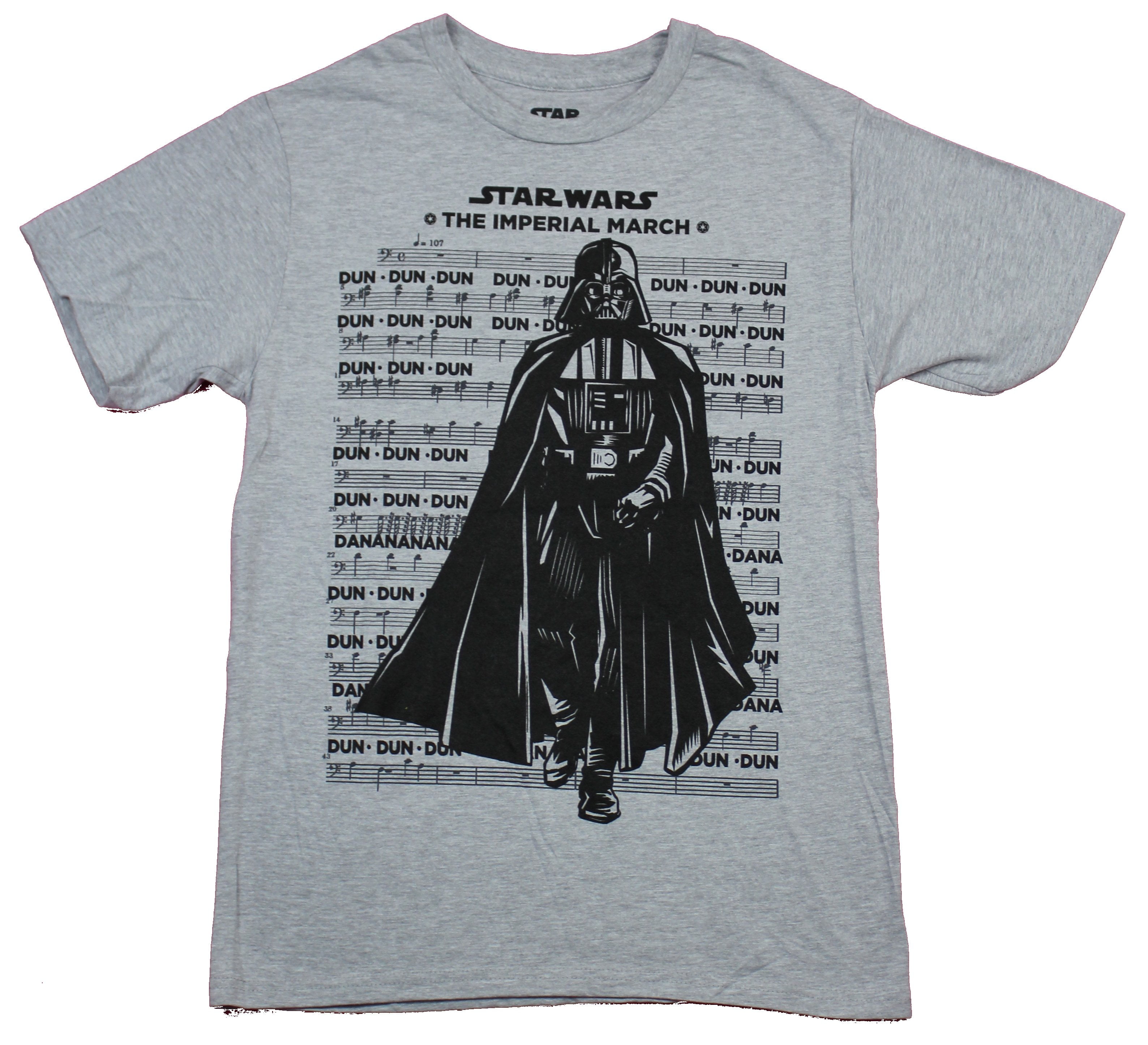 Onzorgvuldigheid Zakje cijfer Star Wars Mens T-Shirt - The Imperial March Darth Over Dun Dun Song  (Medium) - Walmart.com