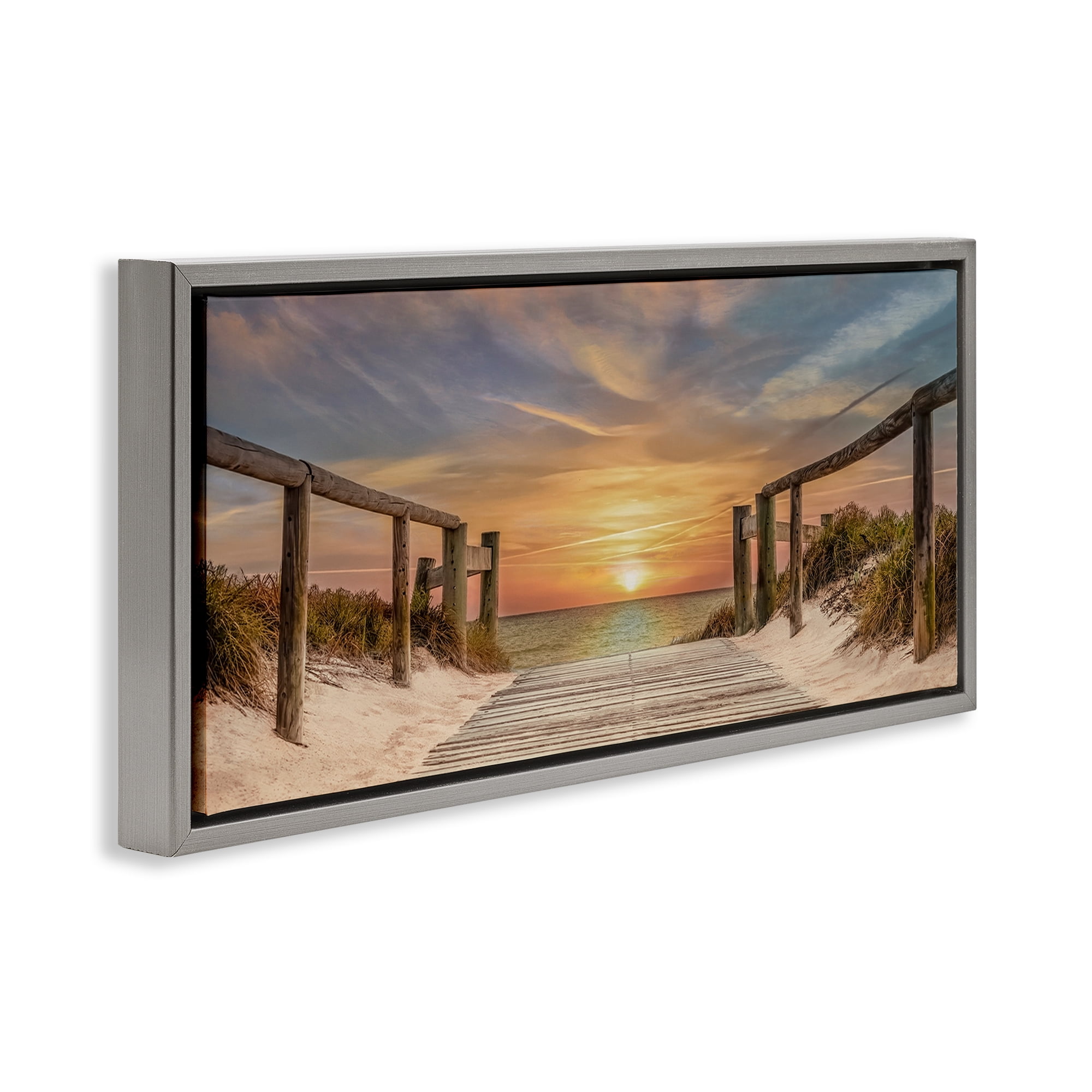 Stupell Industries Pathway To Sunset Gray Framed Floater Canvas Wall Art, design by Mike Caliascibetta
