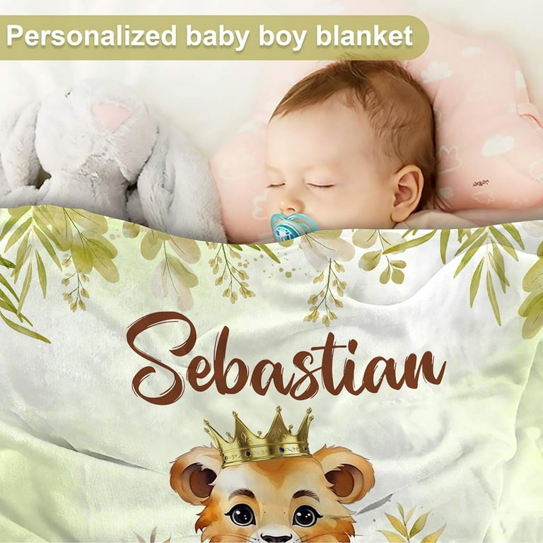 Personalized Baby Blanket with Name for Boys Custom Baby Name