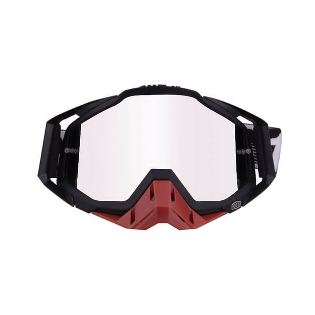 Motorcycle Goggles Outdoor Off-road Goggles Riding Glasses Windproof Dustproof riding glasses All black + red (silver)