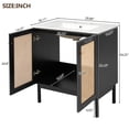thumbnail image 2 of Harper & Bright Designs 30" Rattan Bathroom Floor Cabinet with Sink, Bathroom Vanity Sink Combo with Storage, Black, 2 of 18