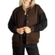 thumbnail image 4 of Jess por Meiko Chaquetas de Mujer con Bloques de Color, Chaqueta Varsity de Cuello Redondo y Botones a Presión, Manga Larga, M Marrón, 4 of 5