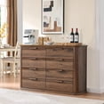 thumbnail image 2 of CQSXDA Modern 8 Drawer Dresser with Fluted Design 52 Inch Wide Wooden Chest for Bedroom and Living Room Storage, Walnut, 2 of 8