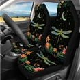 thumbnail image 2 of KUIFORTI Dragonfly Flower Auto Seat Covers Set 14 Pcs with Auto Center Console Armrest Pad Steering Wheel Cover Car Seat Belt Pad Cover Car Headrest Covers for Cars SUV Sedans, 2 of 7
