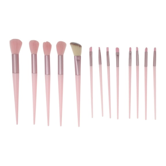 Unique Bargains 13 Pcs Lightweight Makeup Brush for Business Travel Pink Synthetic Fiber Hair Plastic Handle Aluminum Tube