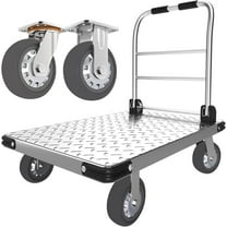 2200 lbs Capacity Foldable Push Cart Dolly, Heavy Duty Collapsible Hand Truck Platform Wagon for Moving Furniture, Luggage, Boxes, Household Items, Space-Saving Foldable Flat Bed Wagon