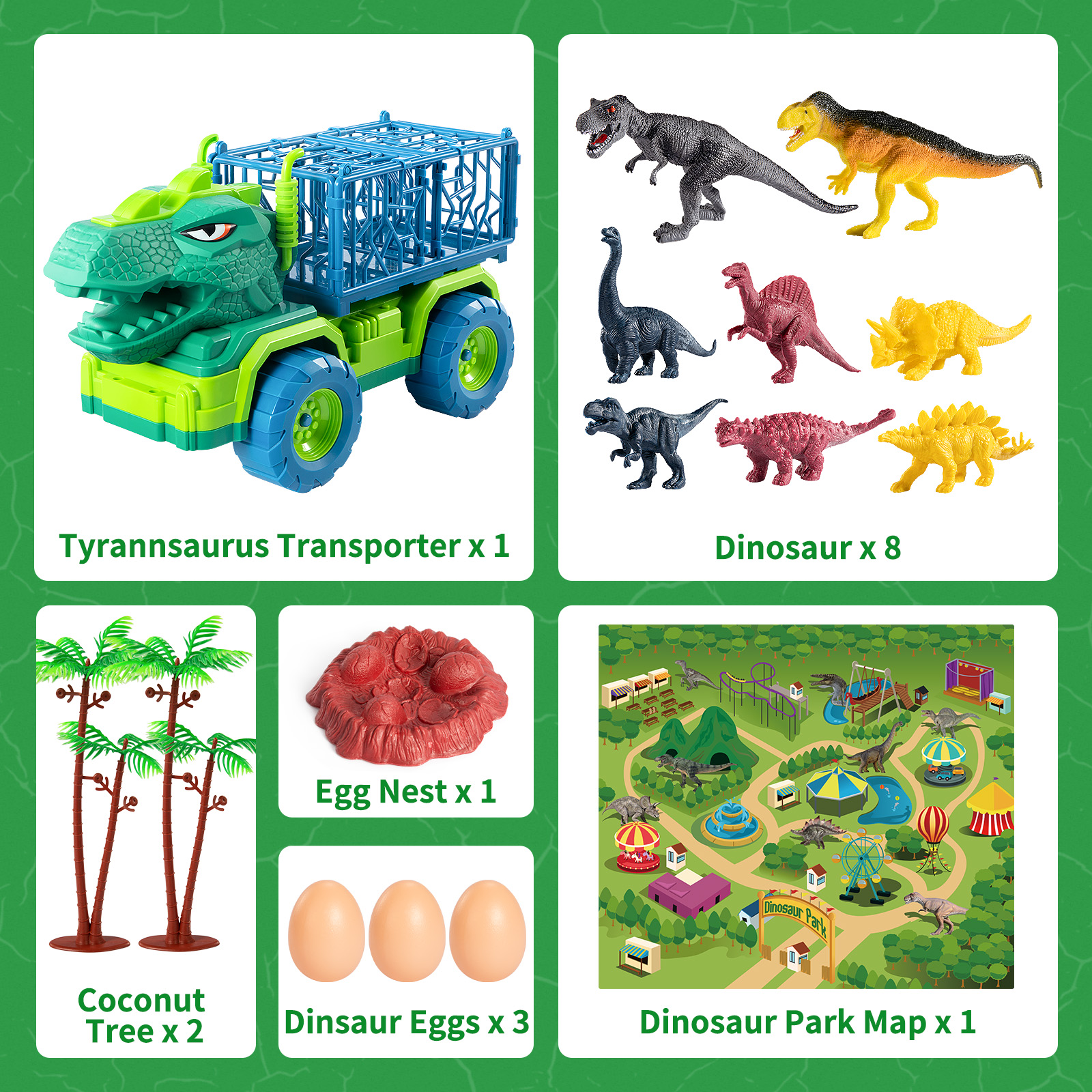Lucky Doug Dinosaur Transport Truck Toy Set photo 2