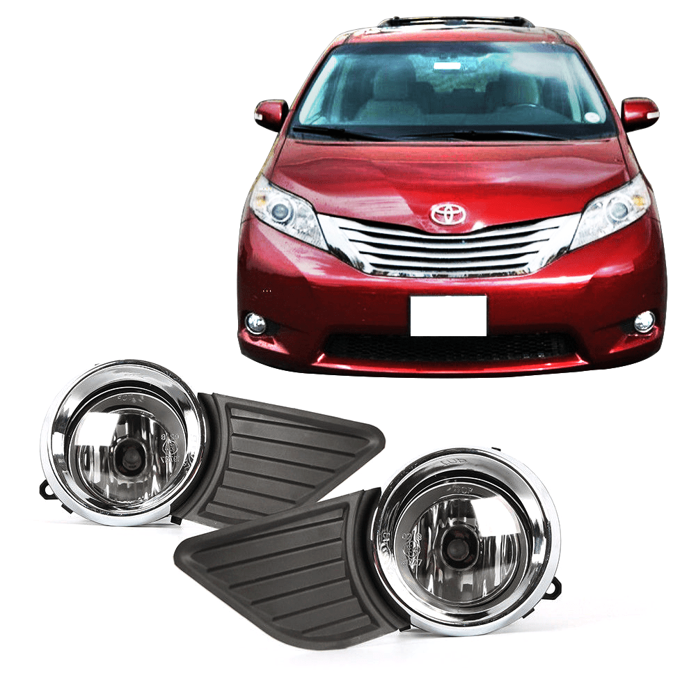 AMBER LENS DRIVING BUMPER FOG LIGHT LAMPS+SWITCH+BEZEL FOR 11-17 TOYOTA SIENNA