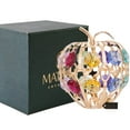 thumbnail image 1 of 24K Gold Plated 2.75 Apple Ornament with Colored Crystals by Matashi, 1 of 5