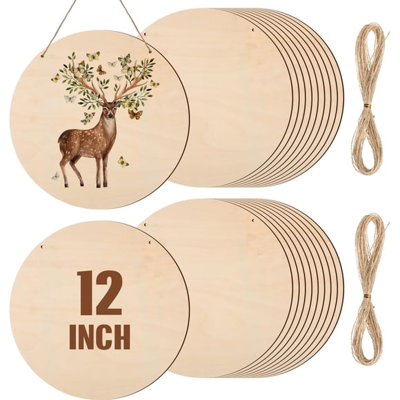 Redondas de madera Suzile de 30 cm y 0,25 cm de grosor para manualidades, 20 unidades