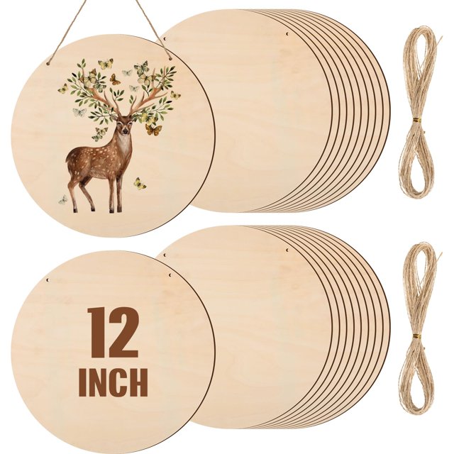 Redondas de madera Suzile de 30 cm y 0,25 cm de grosor para manualidades, 20 unidades