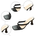 thumbnail image 7 of Kitten Heels for Women Heeled Sandals Square Open Toe Flip Flops Lightweight Slip on Backless Summer Dress Shoes Black Size 7.5, 7 of 7