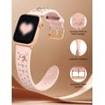 thumbnail image 4 of Wearlizer Leather Band Compatible with Apple Watch Band for Women 38/40/41/42/44/45/46/49mm, Studded Heart Charm Designer Strap, Dressy Slim iWatch Band for Series 11/10/9/8/7/6/5/4/SE/Ultra, 4 of 6