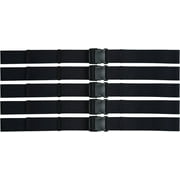 Secure (Pack of 5) Transfer & Walking Gait Belt 60 Inch with Quick Release Clip Buckle - Black - Patient Lift Aid Standing Assist Aid Gate Belt for Seniors, Elderly, Caregiver, Nurse, Physical Therapy