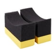 thumbnail image 4 of 2x Contoured Auto Wheels Brush Sponge Tools Applicator Special For Tire Hub Cleaning Dressing Waxing Polishing Yellow+Black, 4 of 8