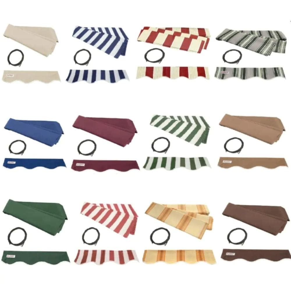 ALEKO 6.5'x5' Retractable Patio Awning Fabric Replacement, Blue and White Striped Color