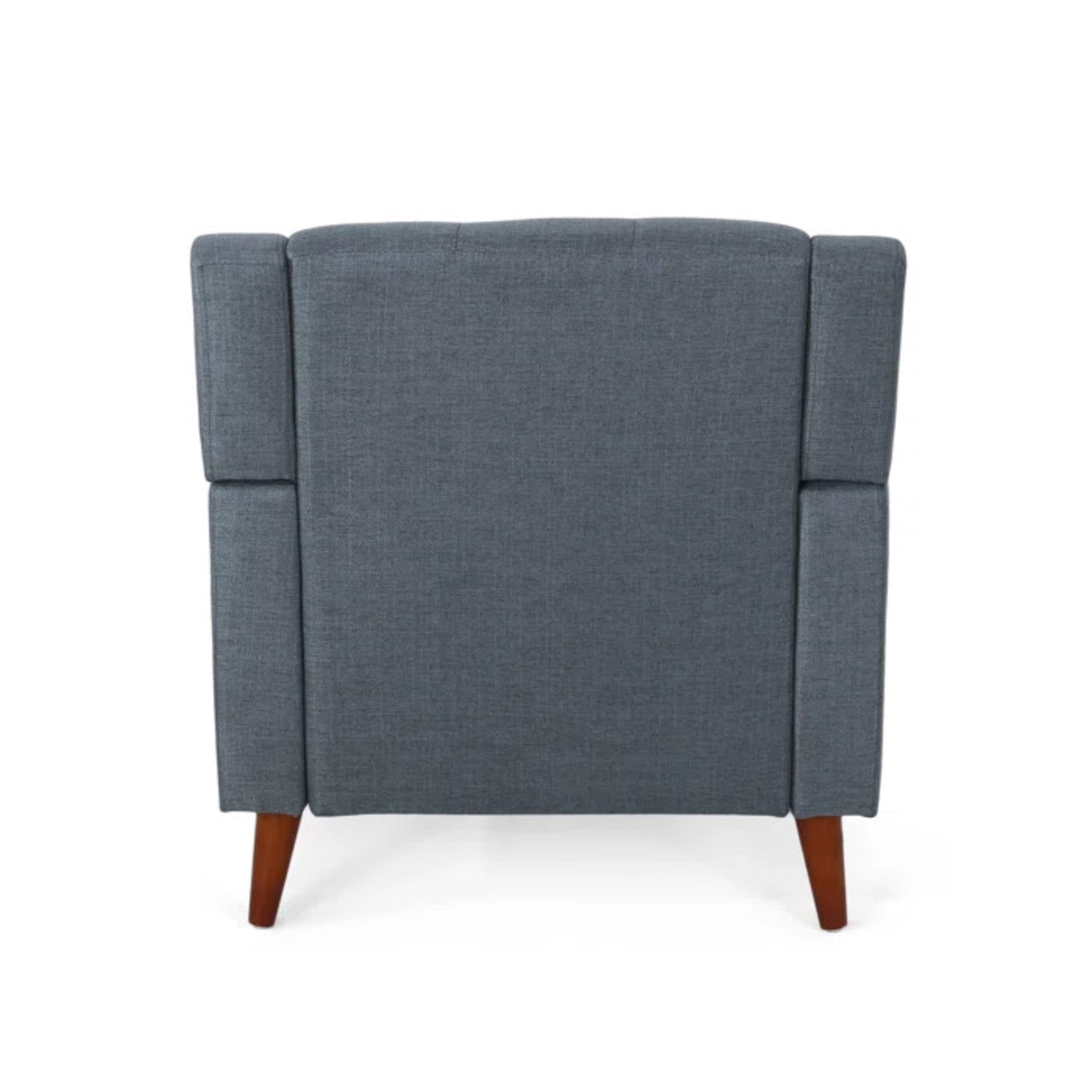 Christopher Knight Home Mid-Century Modern Armchair, Tufted Fabric Upholstery & Rubberwood Legs, Dark Gray, Set of 2