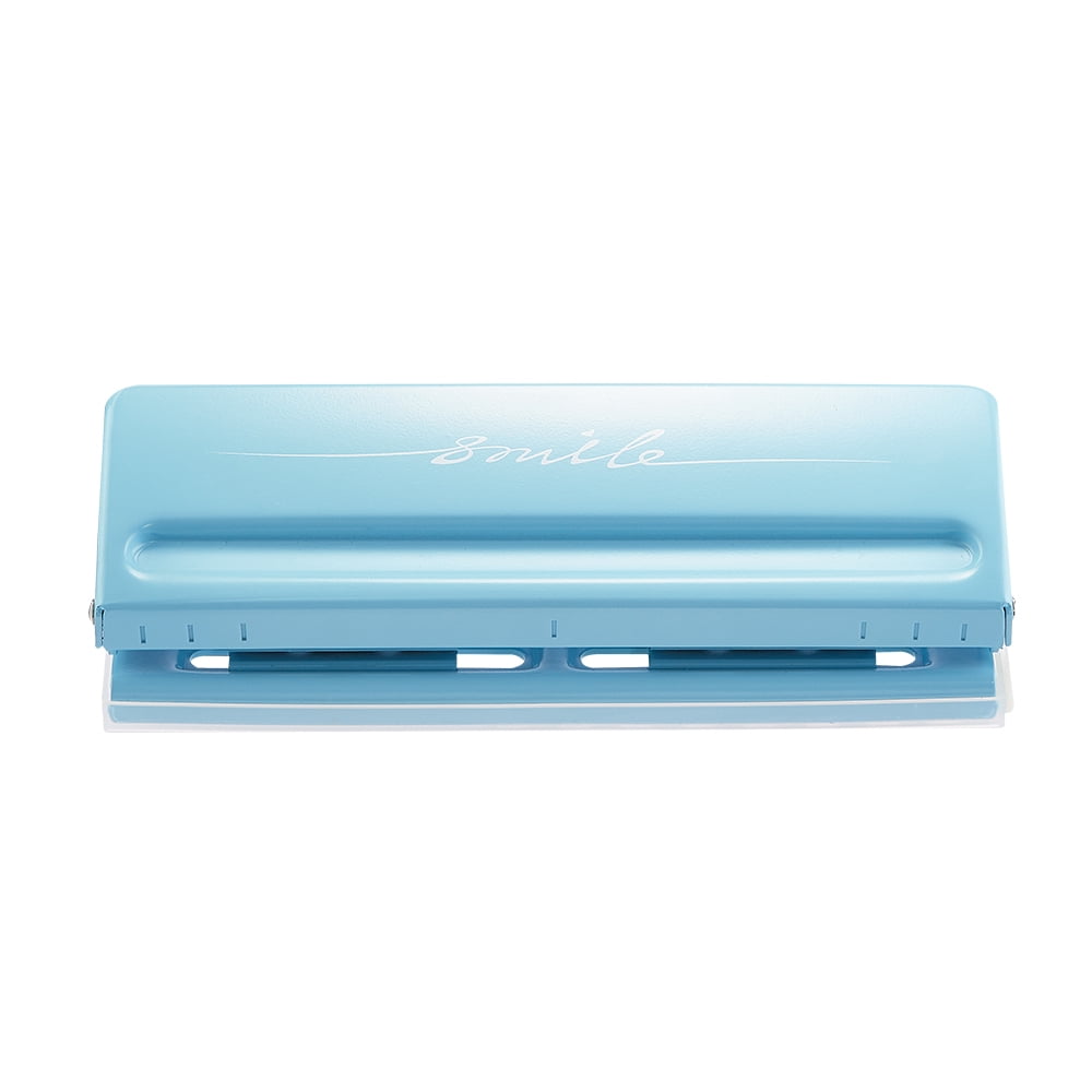 KW-trio 6-Hole Adjustable Desktop Punch for Six Ring Binder Plastic with Metal Punch