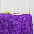thumbnail image 6 of BalsaCircle Round 120" Satin Raised Tablecloth Rosette Floral Dinner Kitchen Purple, 6 of 8