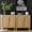 Natural, variant on Rovaurx Set of 2 Storage Cabinet with 4 Doors, Accent Bathroom Floor Cabinet, Modern Sideboard Buffet Cabinet for Living Room, Entryway, Dining Room and Kitchen, Black