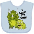 thumbnail image 3 of Inktastic I Love my Dad with Baby and Daddy Triceratops Boys or Girls Baby Bib, 3 of 4