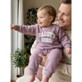 thumbnail image 6 of Cjfdfy Nebworn Baby Girl Daddy's Girl Outfit Fall Winter Clothes Warm Fleece Romper One Piece Long Sleeve Crew Neck Embroidery Letters Casual Jumpsuit, 6 of 9