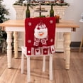 thumbnail image 4 of Christmas Chair Covers, Winter Santa Claus Snowman Elk Chair Back Protector Slipcovers Washable Red White Dining Seat for Home Hotel Kitchen Decor (Snowman), 4 of 8