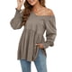 thumbnail image 2 of Camisas Para Mujer Casual Moda Manga Larga Cuello V Puff Manga Larga Túnica Top Odeerbi  ODB126142, 2 of 7