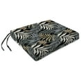thumbnail image 5 of Jordan Manufacturing 17" x 19" Maryland Driftwood Black Leaves Rectangular Outdoor Chair Pad Seat Cushion with Ties (2 Pack), 5 of 11