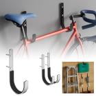 Hehon Heavy-duty Metal Bike Wall Hooks, 2pcs Bicycle Hanger Rack With Foam Padding, Garage Storage Mount For Road/Mountain Bikes