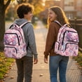 thumbnail image 3 of Pzuqiu Cherry Blossom Axolotl Schoolbag for Girls 17 Inch Lightweight Breathable School Bag for Kids Padded Straps Front Zipper Pocket 10-12 Years Old Primary,Middle High School, 3 of 7