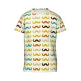 thumbnail image 6 of Honeii Colorful Mustache Print Youth Short Sleeve T-Shirt,Boys Athletic Shirt,Quick Dry Short Sleeve Performance Moisture Wicking T Shirt, 6 of 6