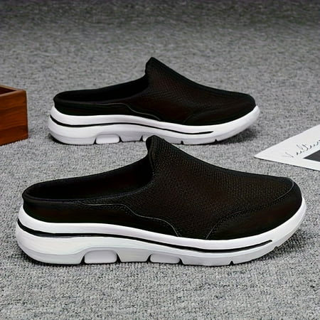 

Plus Size Mens Comfy Mule Shoes - Breathable Non Slip Soft Sole Slip On Fabric Upper EVA Sole Ideal for Outdoor Activities and Daily Wear