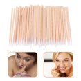 thumbnail image 2 of FELTECHELECTR 300 bastoncillos de algodón para maquillaje: bastoncillos de bambú desechables de un solo cabezal - Puntas de precisión para manicura y limpieza de cejas, 2 of 7