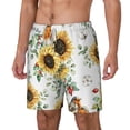 thumbnail image 2 of Xecao Sunflowers Leaves And Birds for Men's Swimming Trunks Swim Trunks Quick Dry Swim Shorts with Mesh Lining Funny Swimwear Bathing Suits, 2 of 9