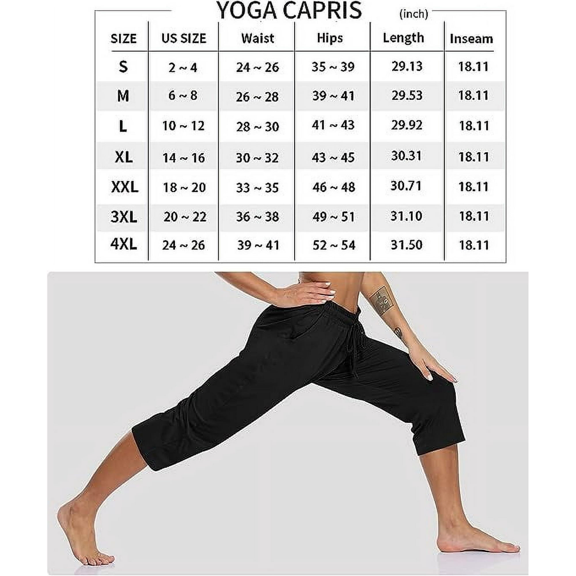 SOMER 2-Pack Yoga Pants with Pockets for Women Capri Flared Pants High Waist Drawstring Workout Pants Casual Work Pants Flare Leggings for Summer