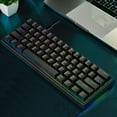 thumbnail image 2 of KQJQS 61 Keys RGB Backlit 60% Wired Gaming Keyboard, Ergonomic Waterproof Mini Compact 60 Percent Mechanical Feeling Keyboard, for PC Mac PS4 Xbox Gamer, Typist, Travel, 2 of 7