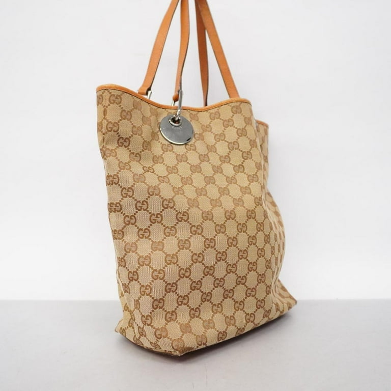 Pre Owned Gucci Tote Bag GG Canvas 120836 Orange Brown Men s Women s Good Walmart