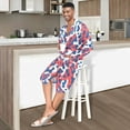 thumbnail image 4 of Dailycode Men Robe Lightweight Soft Bathrobes Kimono Nightgown Red Leopard, 4 of 6