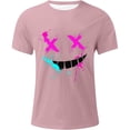 thumbnail image 3 of FINALGANG Mens Short Sleeve TShirts With Fashion Casual Smile Graphic Crewneck Loose Fit Tees For Streetwear Daily Casual Wear Pink XXXL, 3 of 4