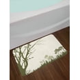 thumbnail image 2 of Forest Bath Mat, Nature Theme The Panorama of a Forest Pattern Birds on Tree Branches Print, Non-Slip Plush Mat Bathroom Kitchen Laundry Room Decor, 29.5 X 17.5 Inches, Olive Green Cream, Ambesonne, 2 of 2