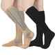 thumbnail image 1 of 2 Pairs Zipper Compression Socks for Women Men Medical 15-20 mmHg, Closed Toe Flight Socks Graduated Support Socks L/XL, 1 of 5