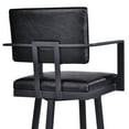 thumbnail image 6 of Armen Living Balboa 30 Bar Height Barstool with Arms in Black Powder Coated Finish and Vintage Black Faux Leather, 6 of 7
