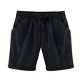 thumbnail image 1 of Women Elastic Waist Bermuda Shorts Plus Size Short Trouser Pocket Cropped Sport, 1 of 2