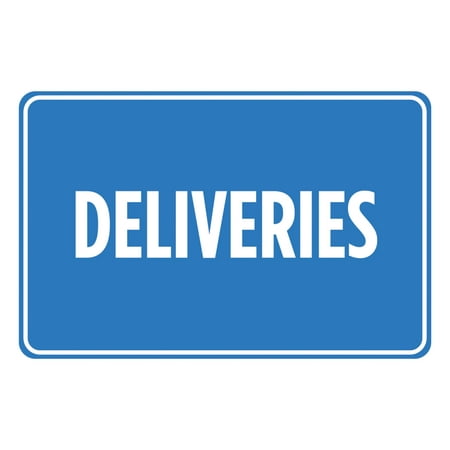 Office Decor Stores Deliveries Blue White Signs Poster Picture Wall Hanging Business Office Store Direction Sign - Aluminum Metal ()