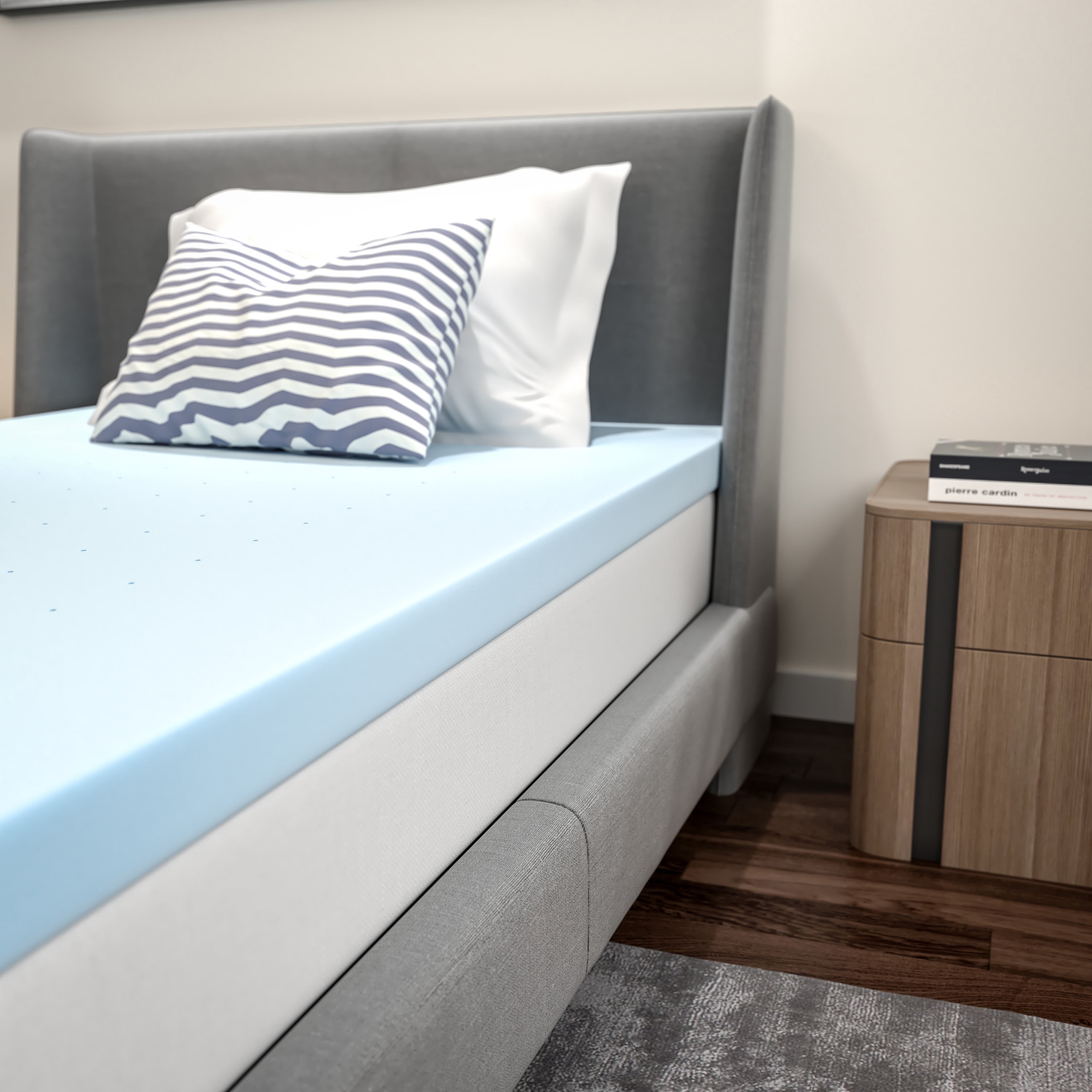 Emma + Oliver 3" Gel Infused Cooling Memory Foam Mattress Topper, CertiPUR-US Certified Memory Foam- Twin