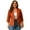 Caramel colour, variant on Yesfashion Womens Plus Size Casual Pocketed Blazer Office Open Front 3/4 Sleeve Cardigans Jacket Work Suit