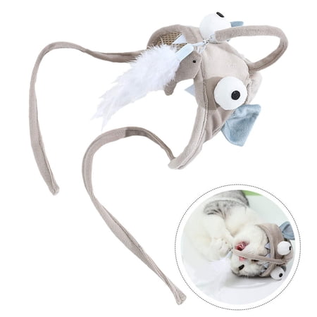 GAXIRE 1Set Grey Cat Teaser Rod for Indoor Exercise Fun and Natural Hunting Instinct
